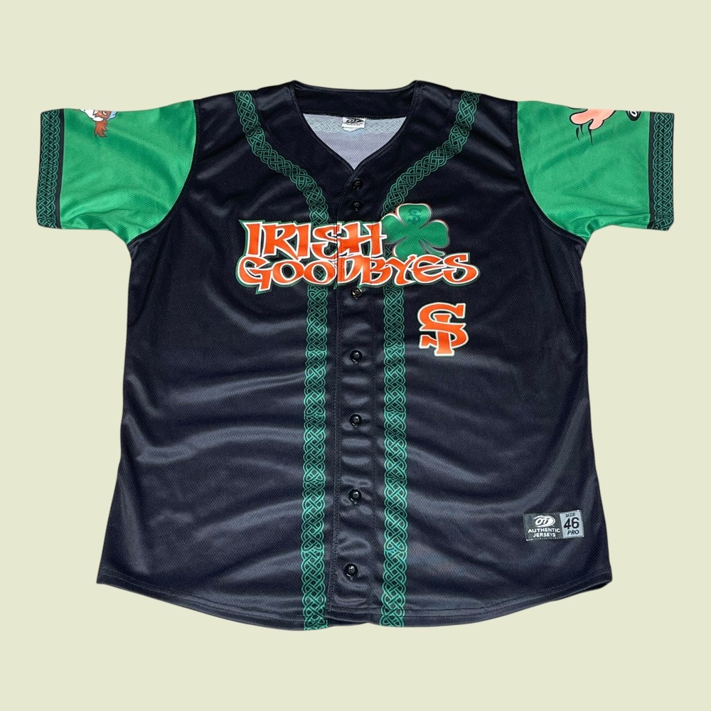 Vintage USA OT Sports Irish Goodbyes Baseball Jersey Mens 46 St Patricks‎ Day 18